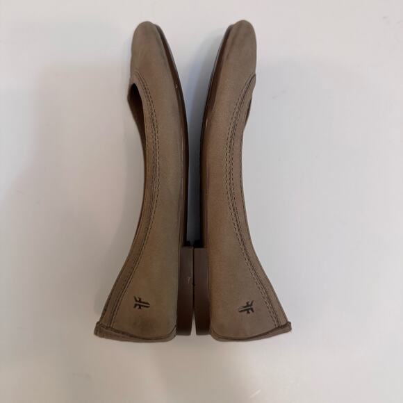 Frye Shoes Womens 6M Taupe Leather Carrie Slip On Ballerina Flat - Picture 6 of 13
